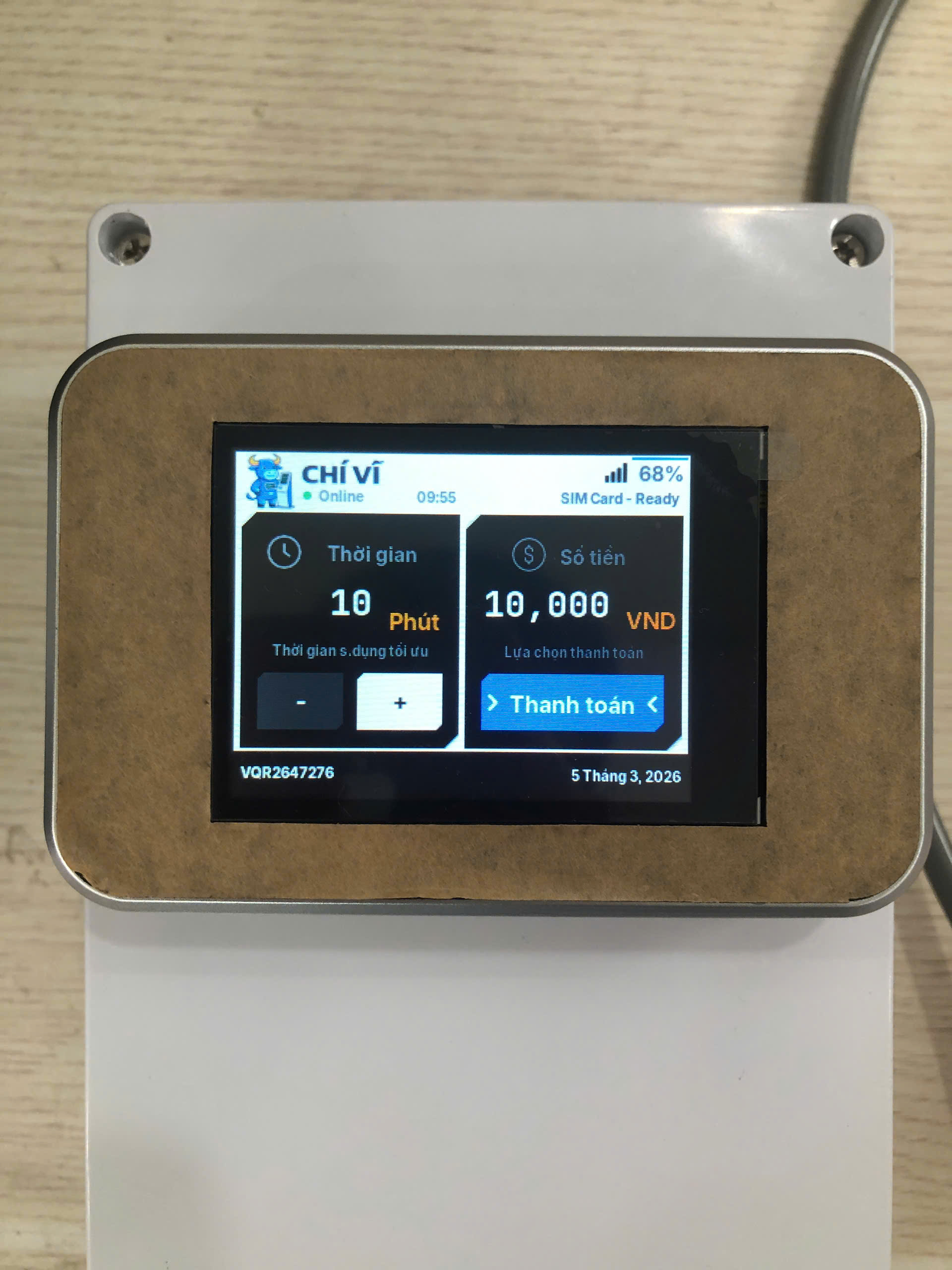 Giao diện chọn thời gian trên QRBox