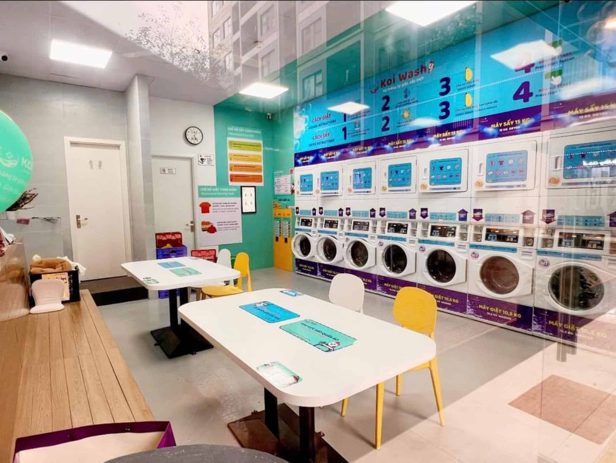 Koi Wash: tiệm giặt sấy tự phục vụ 100%, mở 24/7