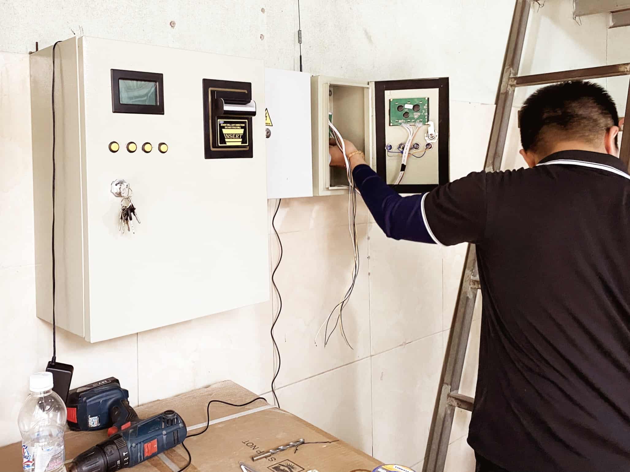 Thi công hệ thống giặt sấy tự động cho nhà trọ