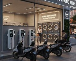 Giặt Sấy Trạm Sạc Xe Điện – Giải Pháp Cho Tài Xế Công Nghệ